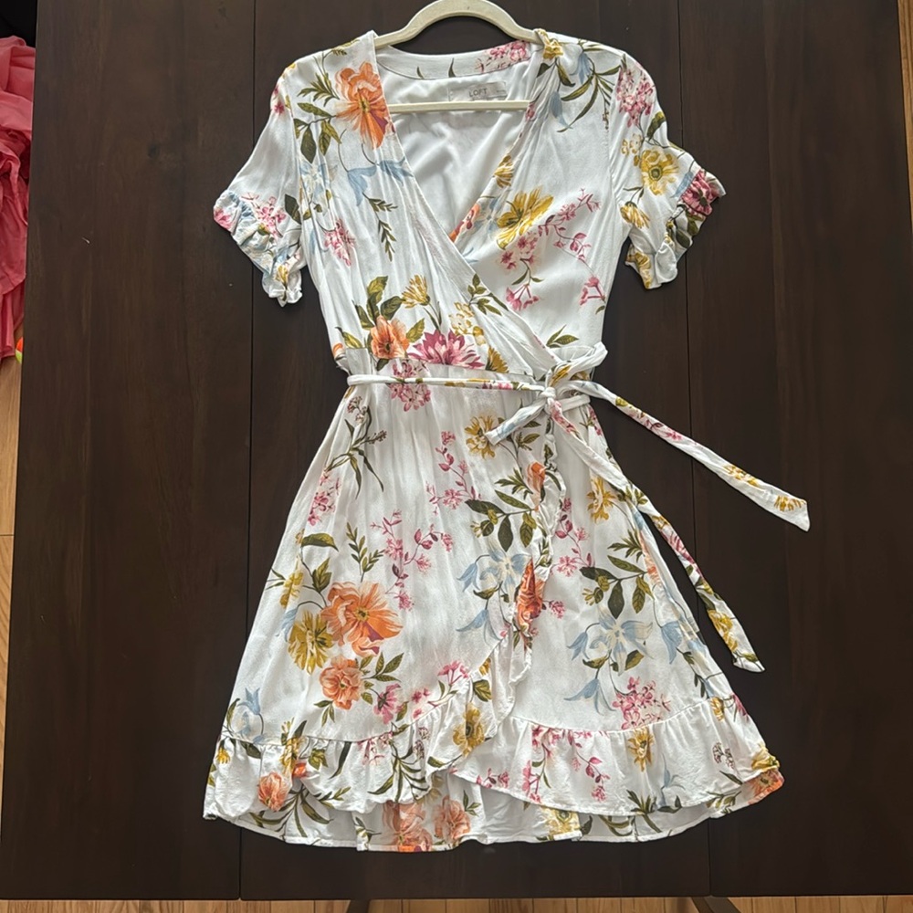 Summer floral wrap dress